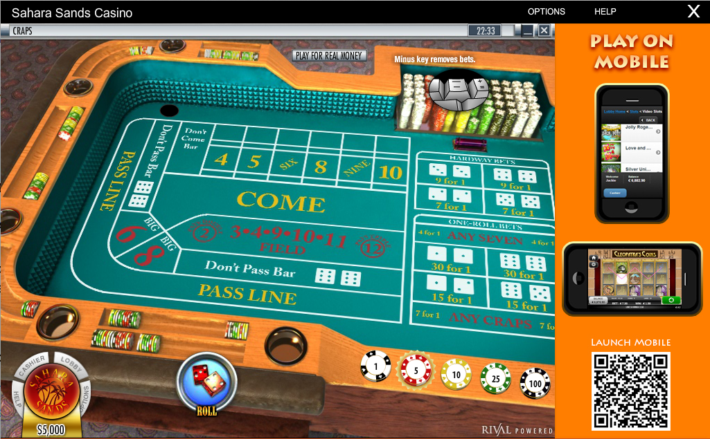 rival craps table